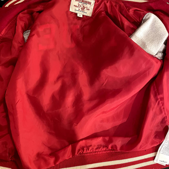True Religion Size S Varsity Campus Letter Jacket Wool Blend Fashion for Senses - Picture 12 of 16